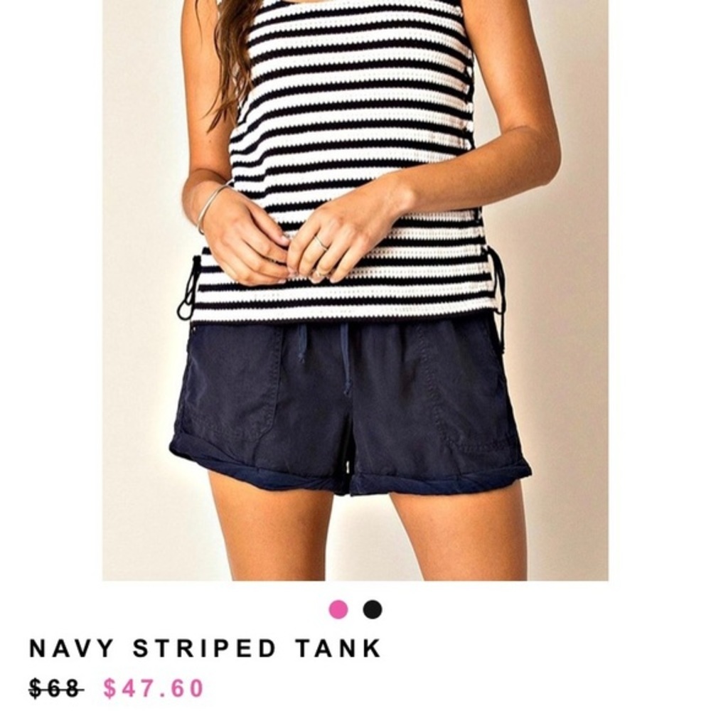 Laceup Cutout Tank Top Lace Up Sides Knit Striped - Picture 6 of 12